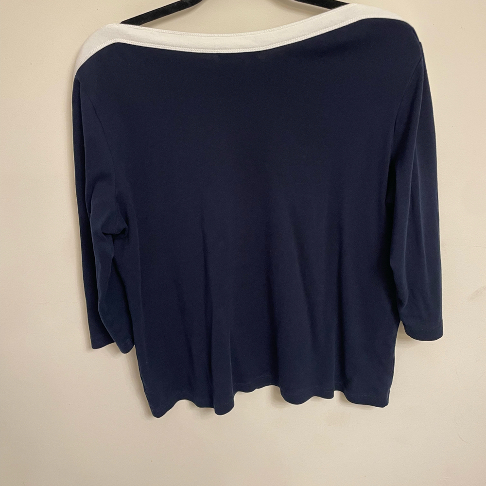 Women’s Chaps Ralph Lauren Navy Top Size 2X